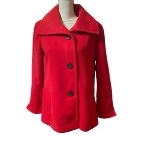 JM Collection Women’s Red Car Coat (S)
